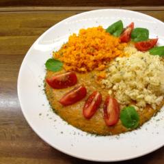 Kétfajta "rizs" narancs - kivi - paprika mártással
