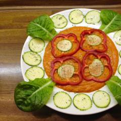 Cukkini rács mangó paprika szósszal